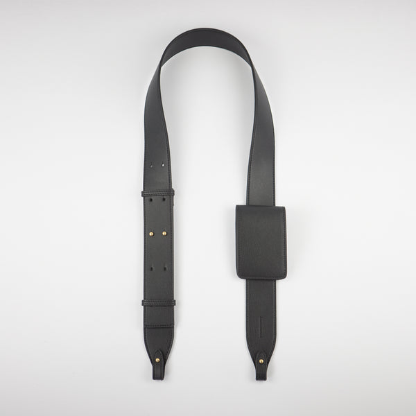 Adjustable wide strap with detachable cardholder - Black